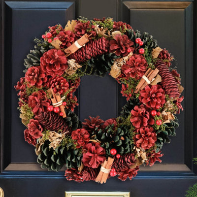 Cinnamon Pine All Season Front Door Wreath Home Decoration Wreath 36cm