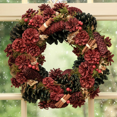 Cinnamon Pine All Season Front Door Wreath Home Decoration Wreath 36cm - 3
