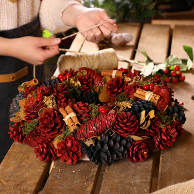 Cinnamon Pine All Season Front Door Wreath Home Decoration Wreath 36cm - 5