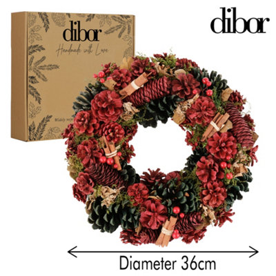 Cinnamon Pine All Season Front Door Wreath Home Decoration Wreath 36cm - 6