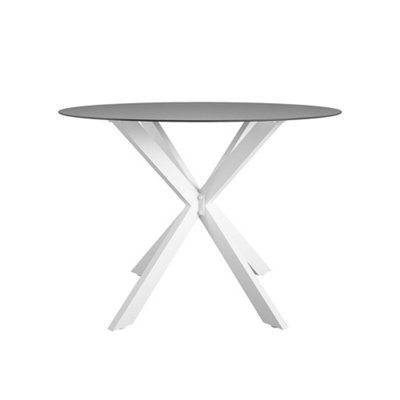 Circi Dining Glass Table Black and White