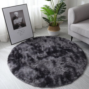 Circle Round Shaggy Rug 80CM Living Room Bedroom Carpet Floor Fluffy Mat Anti-Skid BS-XYY0299-DH-02