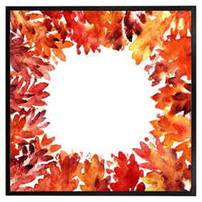 Circled autumn leaves (Picutre Frame) / 16x16" / Oak