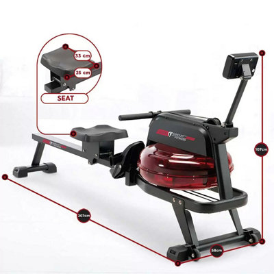 Circuit Fitness Water Rowing Machine 15 Resistance Levels, Full-Body ...