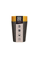 Circular Coffee Cup 8oz Black & Electric Mustard