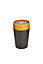 Circular Coffee Cup 8oz Black & Electric Mustard