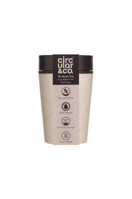 Circular Coffee Cup 8oz Cream & Cosmic Black