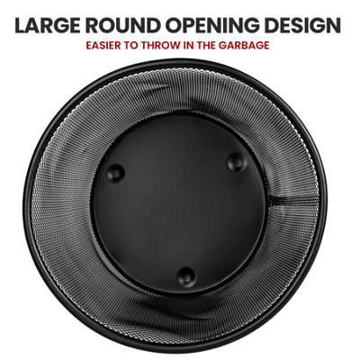 Circular Mesh Bin Steel Waste Garbage Paper Bin Sturdy Office Home Lightweight - 5