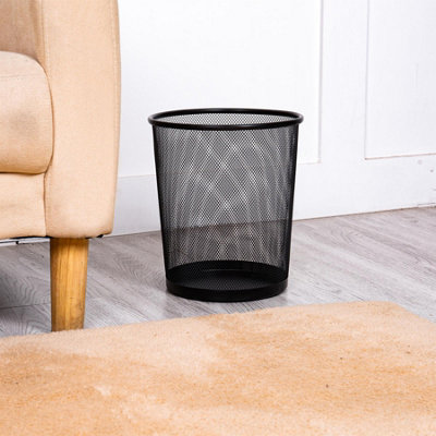 Circular Mesh Bin Steel Waste Garbage Paper Bin Sturdy Office Home Lightweight - 7