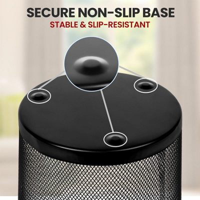Circular Mesh Bin Steel Waste Garbage Paper Bin Sturdy Office Home Lightweight - 1