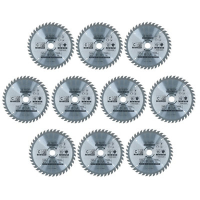 Circular Saw Blade 165mm x 16 / 20mm 40 Teeth TCT Cutting Disc Wood 10pc