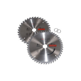 Circular Saw Blades 160mm x 20mm TCT Tungsten Carbide Teeth 36 and 48 Tooth Twin Pack by Ufixt
