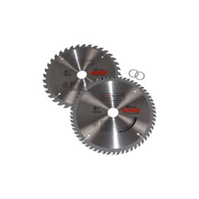 Circular Saw Blades 160mm x 20mm TCT Tungsten Carbide Teeth 36 and 60 Tooth Twin Pack by Ufixt
