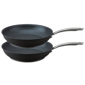 Circulon Excellence Black Round Aluminium Induction Suitable Dishwasher Safe Frying Pan Set 26 & 30cm Twin Pack