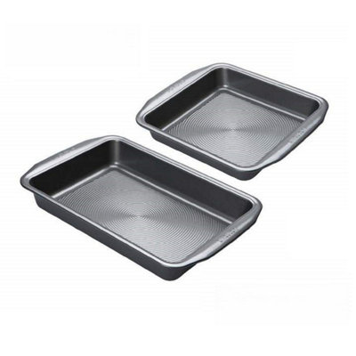 Circulon Momentum Grey Rectangle Carbon Steel Dishwasher Safe Non-Stick Roast and Bake Set Pack of 2