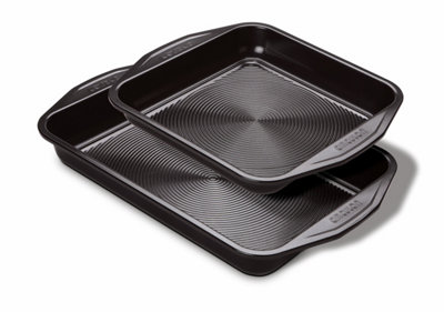 Circulon Ultimum Black Rectangle Carbon Steel Dishwasher Safe Non-Stick Roast and Bake Set Pack of 2