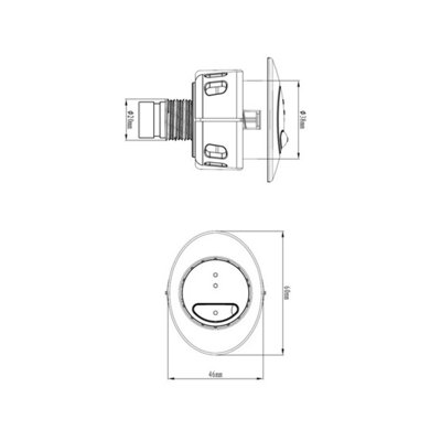 Cistern Push Button Replacement Dual Double Flush Oval Water Saving for ...