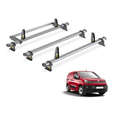 Citroen Berlingo 3 Bar Roof Rack + Ladder Roller for 2018+ (With Rear Barn Doors) - Van Guard Trade