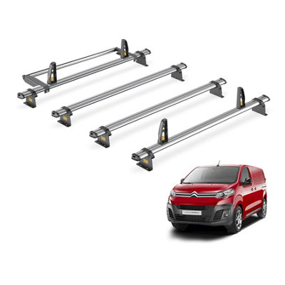 Citroen Dispatch 4 Bar Roof Rack + Ladder Roller for 2016+ (XL Wheelbase) - Van Guard Trade