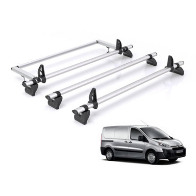 Citroen Dispatch Roof Rack For 2007-16 Models 3x Bars + Roller Rhino ...