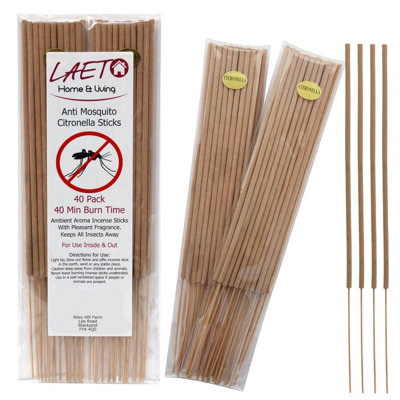 Citronella Incense Sticks 80 Pack by Laeto Ageless Aromatherapy - FREE DELIVERY INCLUDED