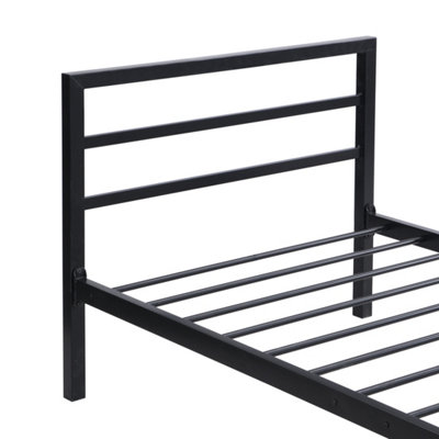 City Metal Bed Frame in Black, 3FT Single (90x190cm)