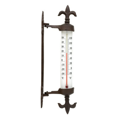 CKB LTD Cast Iron Window Frame Thermometer Rustic Brown Windowsill ...