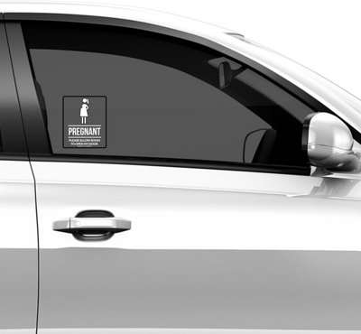 CKB Ltd Pregnant Lady Warning Notice Adhesive Vinyl Sticker for Cars ...