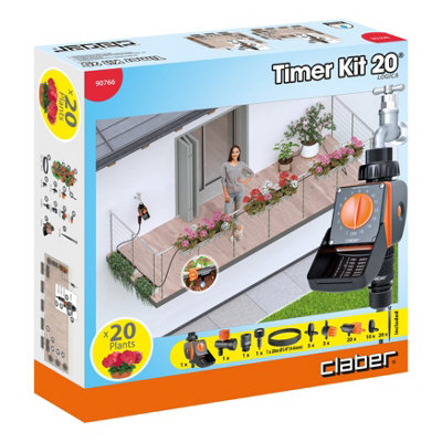 Claber 90766 Drip Irrigation Kit,  Timer Kit 20