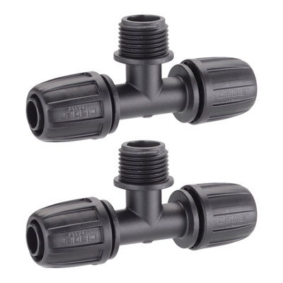 Claber 91017 Pop-Up Sprinkler Threaded 3-Way Connector. Pack of Two