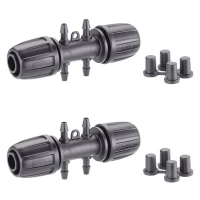 Claber 91027 Half-Inch Hose Pipe Connector with Four Dripper Outlets ...