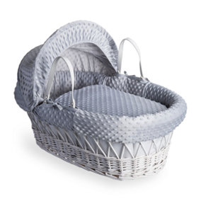 Clair de Lune Grey Dimple White Wicker With White Rocking Stand