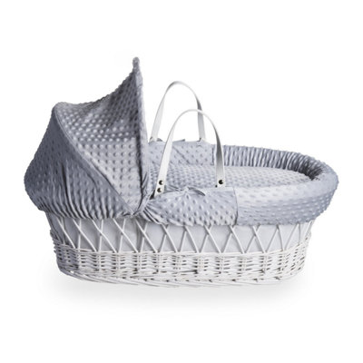 Clair de Lune Grey Dimple White Wicker With White Rocking Stand