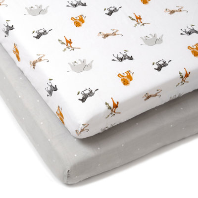 Clair de Lune Jungle Dreams 2 Pack Cot Bed Sheets