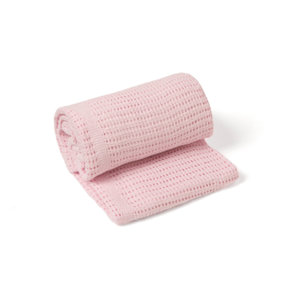Clair de Lune Pink Cellular Blanket Pram Size 90 x 70cm