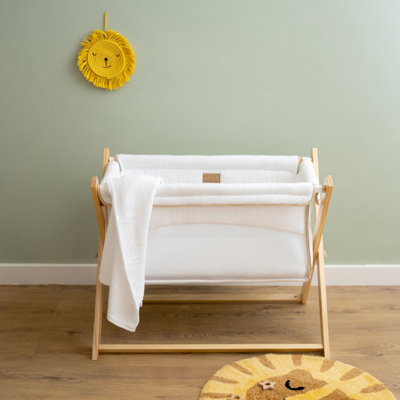 Clair de Lune White Organic Folding Crib