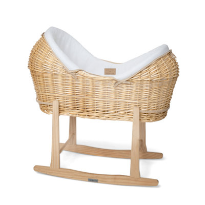 Clair de Lune White Organic Noah Pod - With Natural Rocking Stand