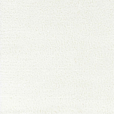 CLAIRE Round Shaggy Solid Color Plush Pile Off-White Area Rug 120 x 120 cm