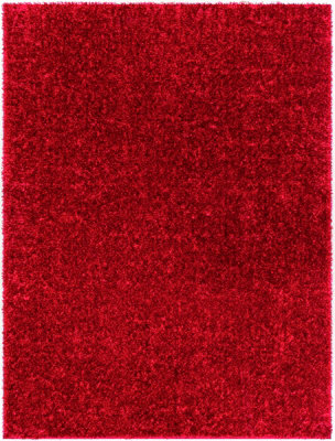 CLAIRE Shaggy Solid Color Plush Pile Cherry Area Rug 120 x 170 cm