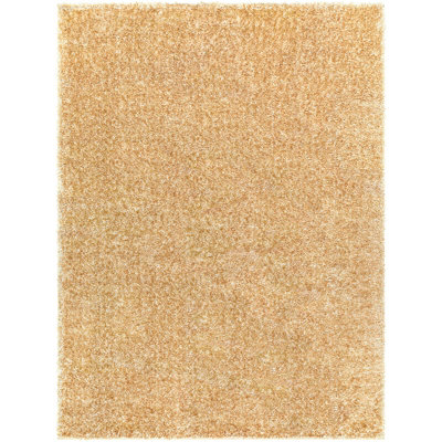 CLAIRE Shaggy Solid Color Plush Pile Mustard Area Rug 160 x 213 cm