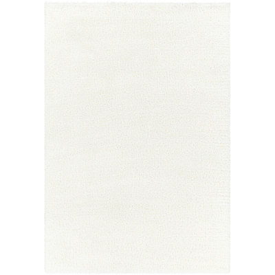 CLAIRE Shaggy Solid Color Plush Pile Off-White Area Rug 120 x 170 cm