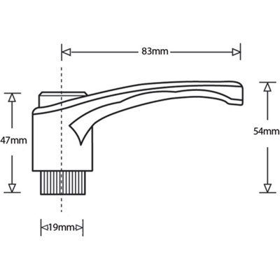 Clamping Handle M10 Female Nylon (zinc thread)
