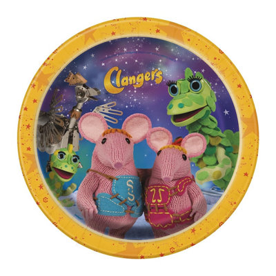 Clangers Characters Party Plates (Pack of 8) Purple/Yellow (One Size ...