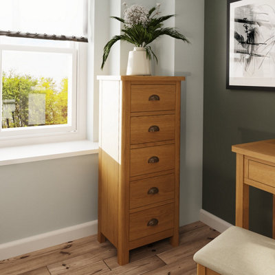 Clara Tall Narrow 5 Drawer Chest Of Drawers