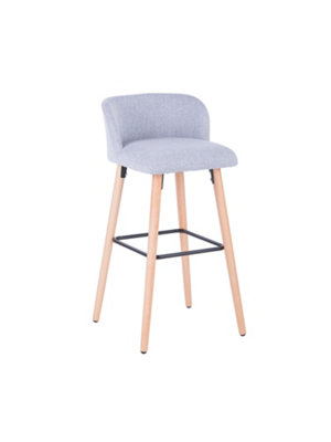 Claremont Barstool with Footrest in Grey