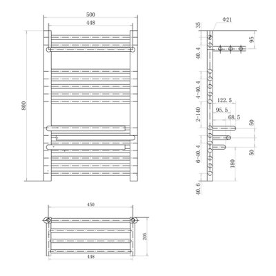 Clarissa Anthracite Heated Towel Rail - 800x500mm