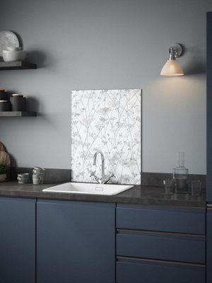 Clarissa Hulse Kitchen Splashback Wild Chevril Chalk Toughened Glass (W) 600 x (L) 750mm