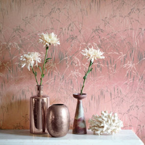 Clarissa Hulse Meadow Grass Metallic Shell & Pewter Wallpaper