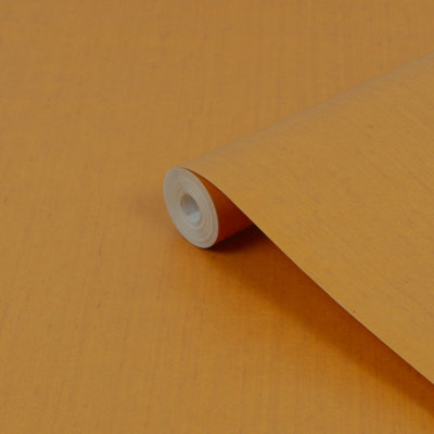 Clarissa Hulse Tisbury Yellow Ochre Textured Plain Wallpaper