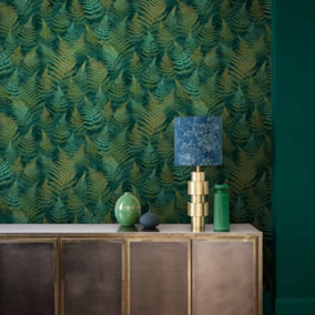 Clarissa Hulse Woodland Fern Emerald Wallpaper